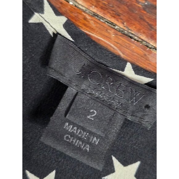 J. Crew Collection Star Print Dress Black Silk - Picture 4 of 15